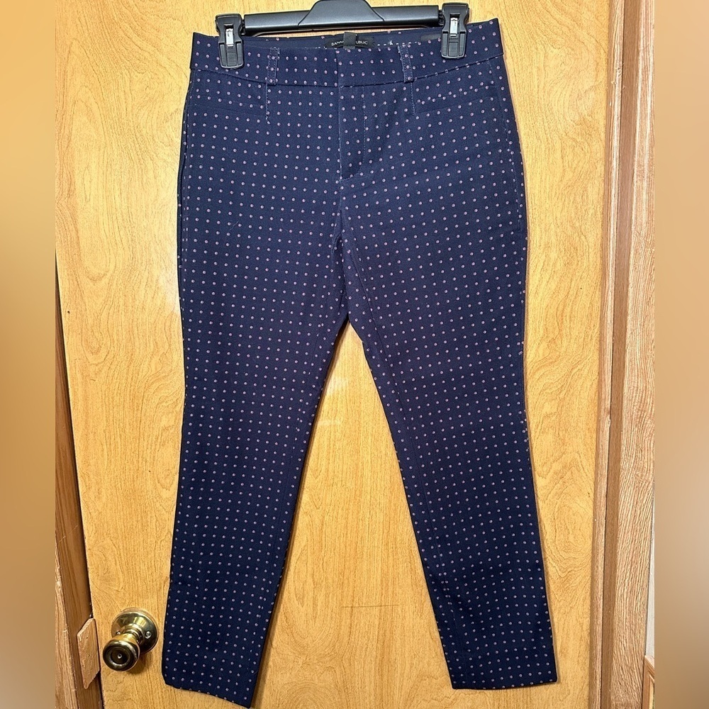 Banana Republic Sloan-fit blue print slim ankle pants size OS